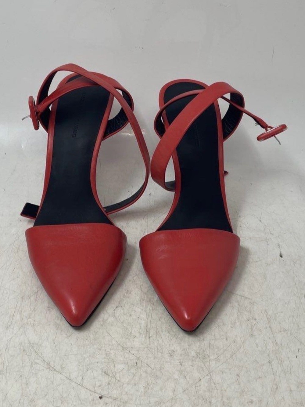 Alexander Wang Red Leather Pointed Toe Slingback Heels 36.5